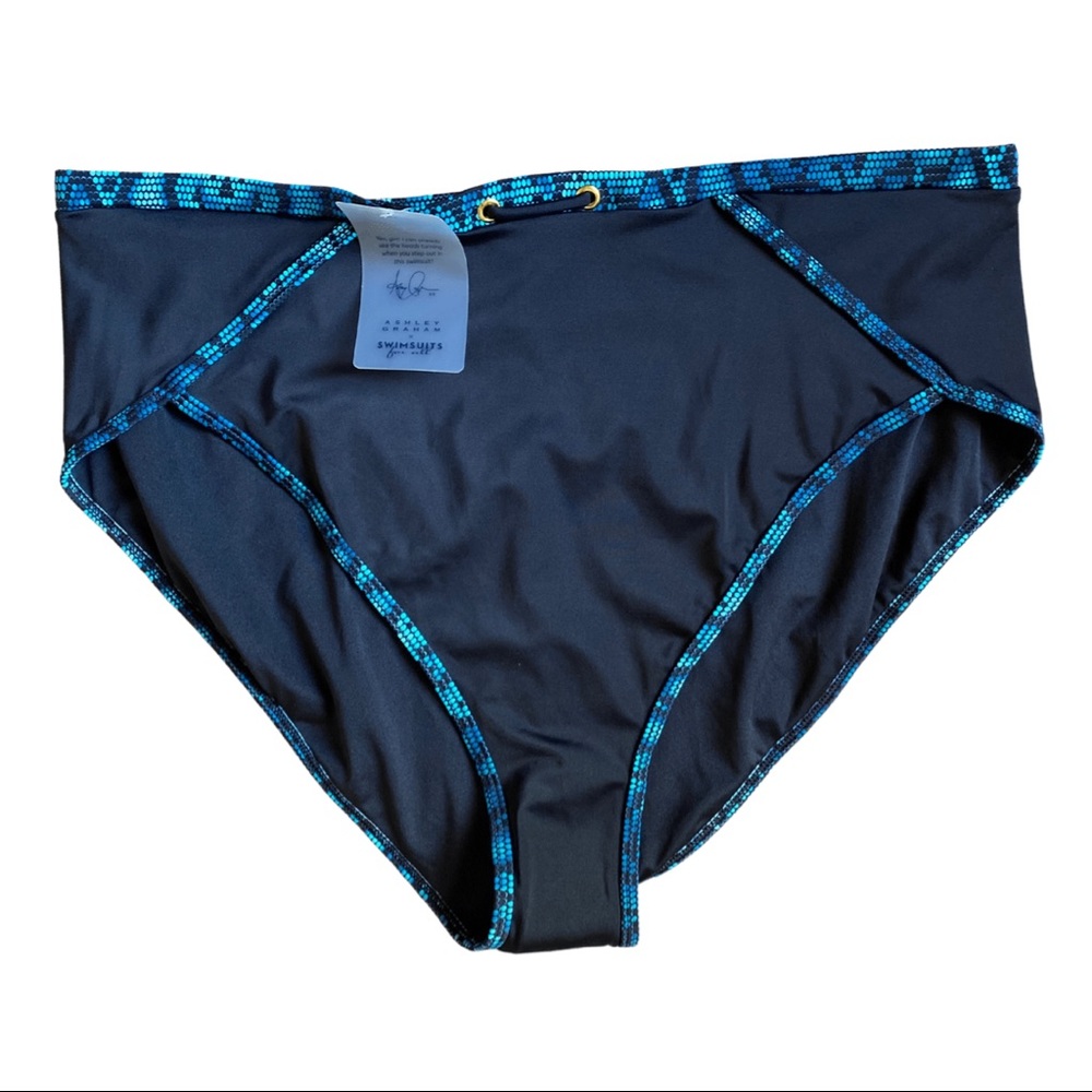 NWT Swimsuits For All Ashley Graham | Black Swimsuit Swim Bottom Snake Trim | 20